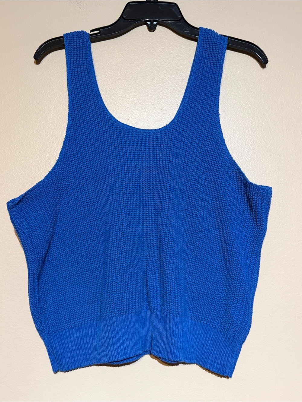 Trousers up vintage knit Tank Top in Cobalt Blue